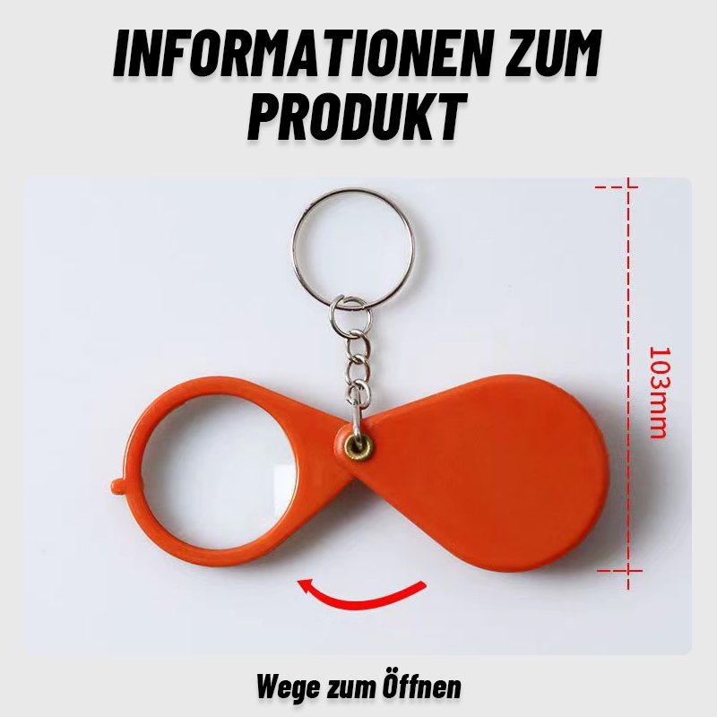 Mini-Schlüsselanhänger Mit Faltbarer Lupe/Mini keychain with foldable magnifying glass