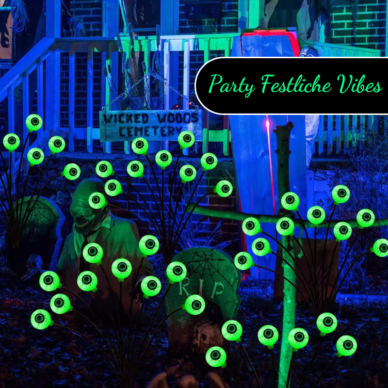 Halloween-Dekorationen - Gruselige Outdoor-Solar-Augenlichter / Spooky outdoor solar eye lights