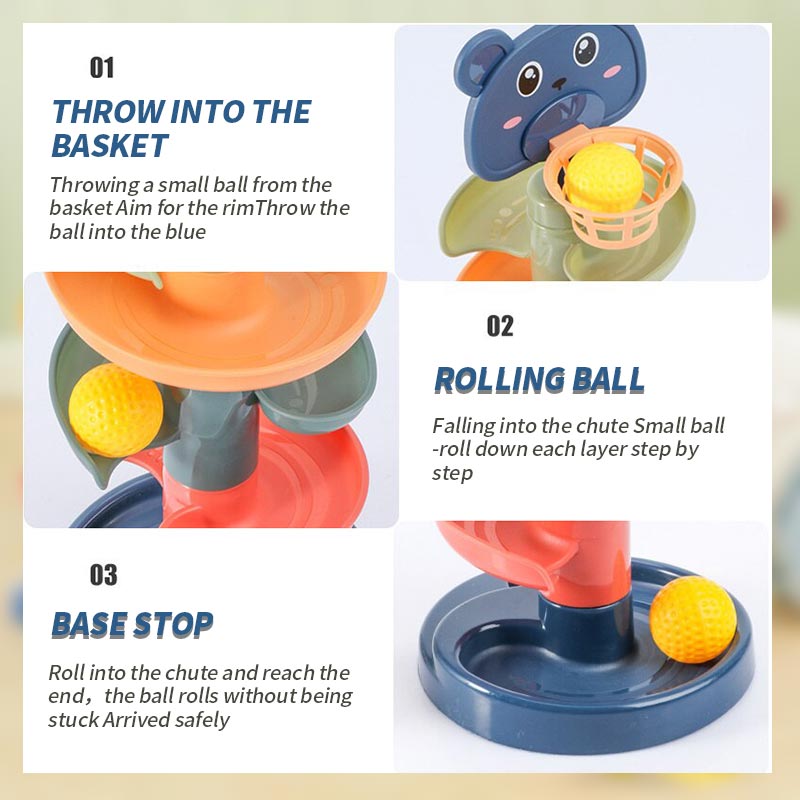 Children'S Stacking Shooting Track Rolling Ball