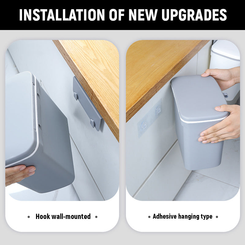 Kitchen Wall-Mounted Trash Can With Lid