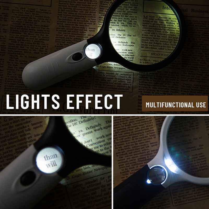Double Lens Led Light Racket Magnifying Glass