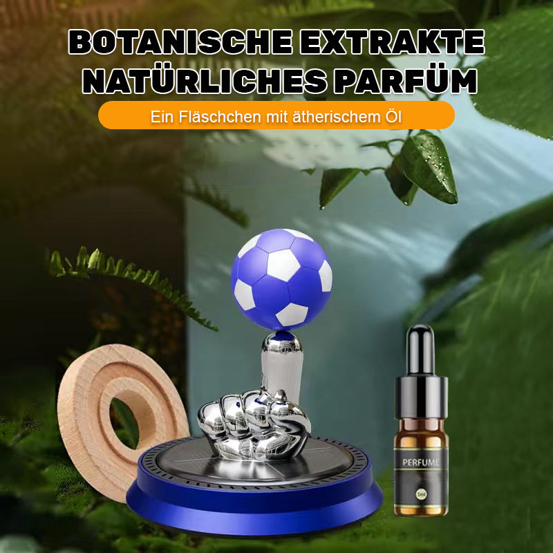 Solare, fingergedrehte Fußballauto-Aromatherapie/Solar finger-turned football car aromatherapy