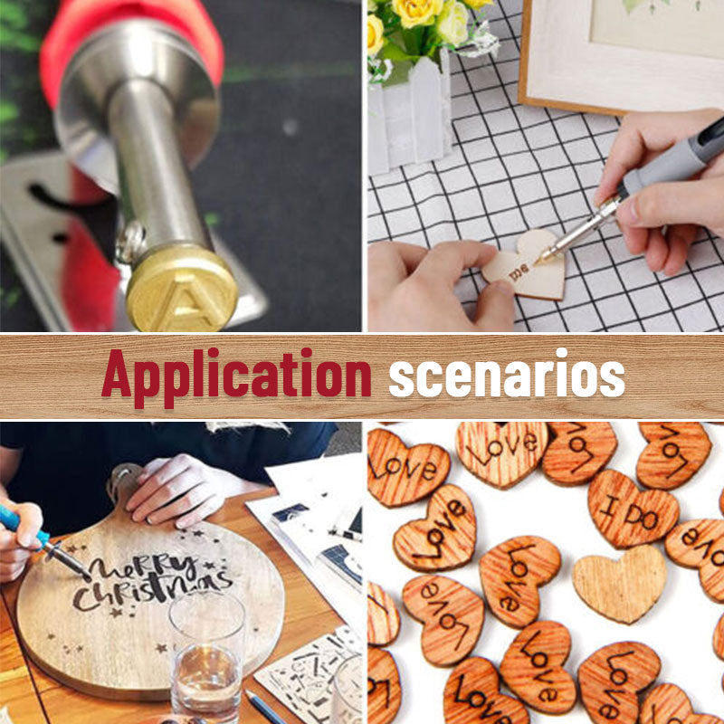 DIY Heat Transfer Pyrography Number + Letter Mold-56 Piece Set