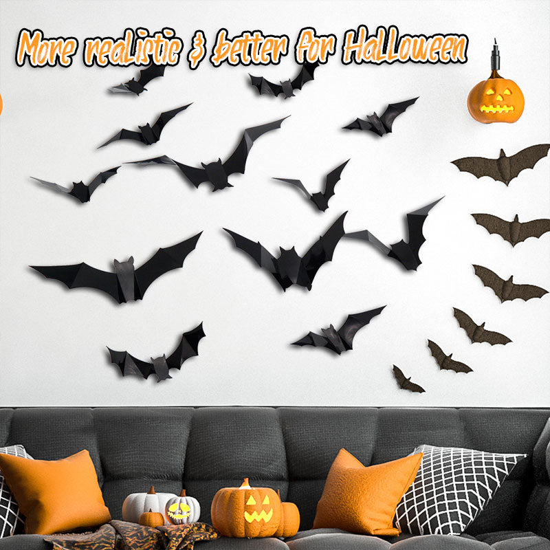Halloween 3D Bat Decoration Wall（12pcs）