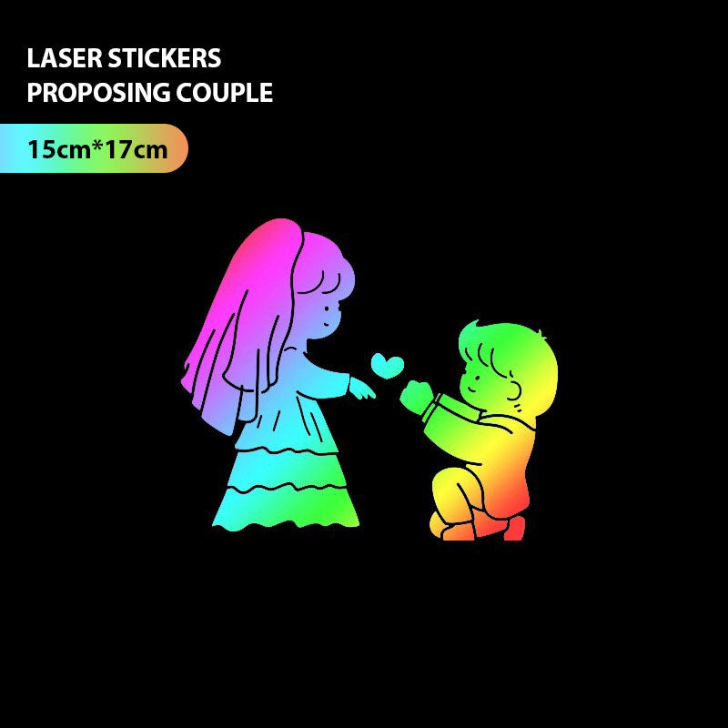 Car Reflective Door And Window Couple Stickers