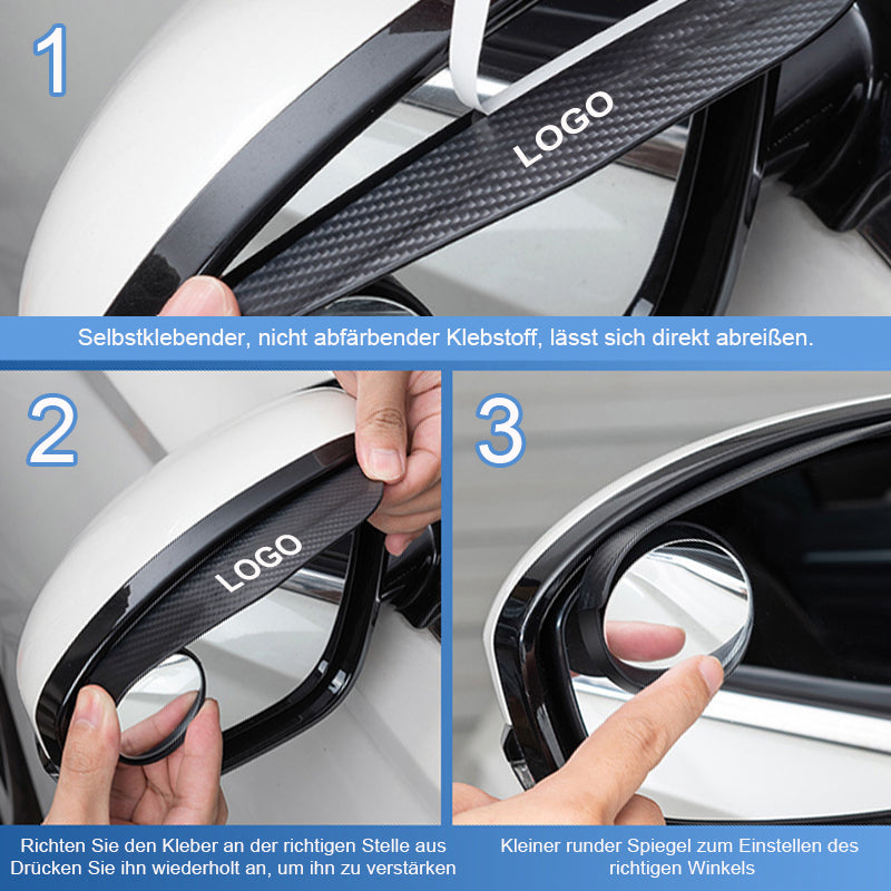 Kleiner runder Rückspiegel mit Regenaugenbrauen（1 Paar）