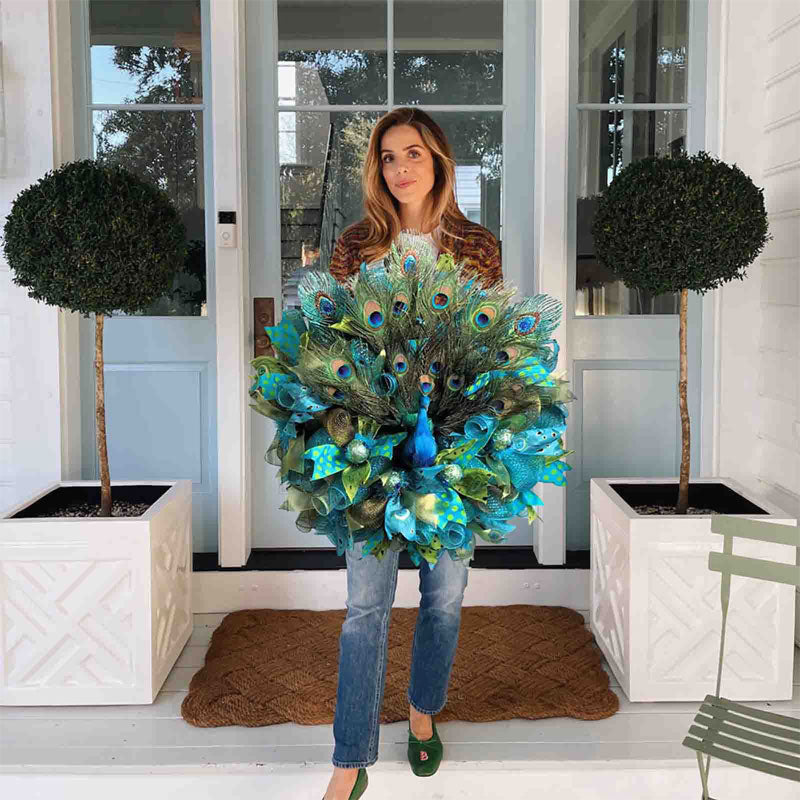Gorgeous Peacock Blossom Wreath