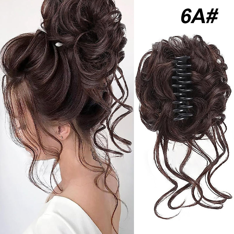Lockiges Brötchen/Ball head wig clip