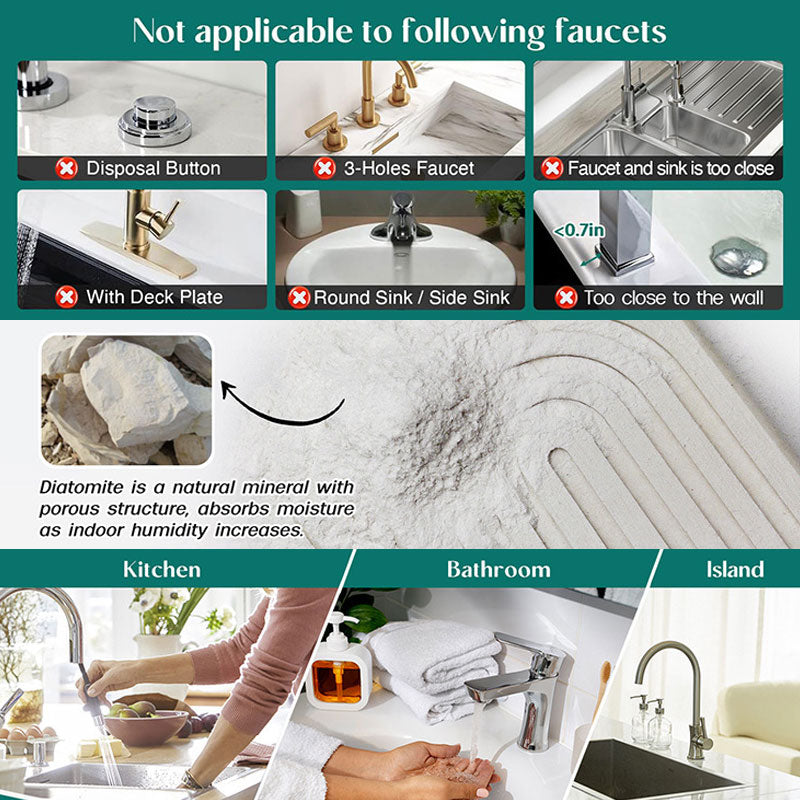 Silica Diatomite Faucet Splash-proof Absorbent Pad