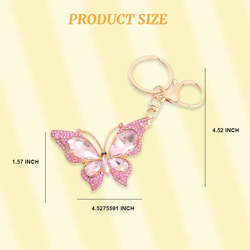 Colorful Diamond Hollow Butterfly Shape Keychain