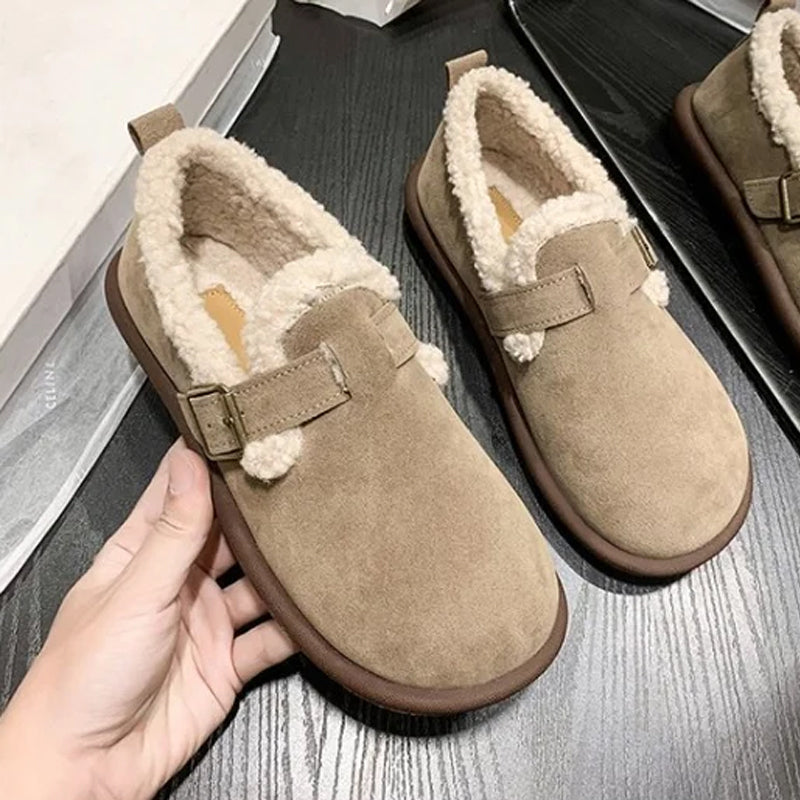 Women's Plush Round Toe Slip-On Flats