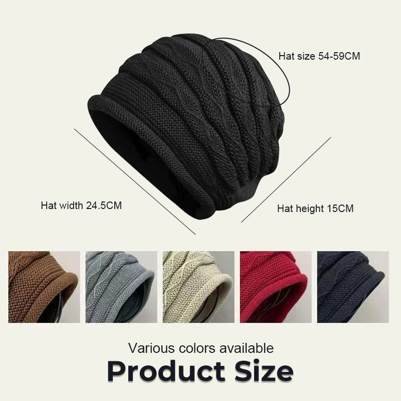 Pleated Hem Knitted Cold Hat