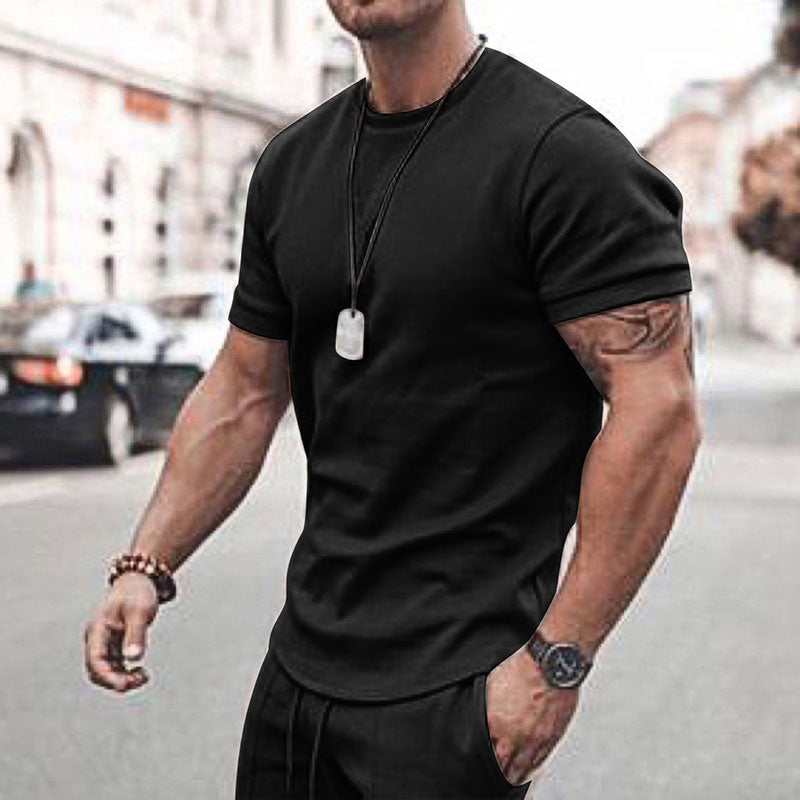 Men's Summer Short Sleeve Shorts Set