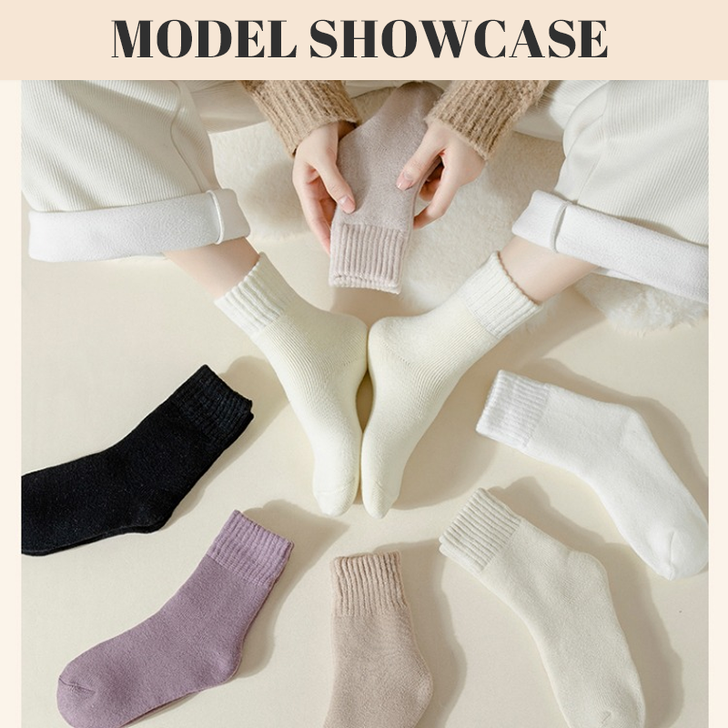 Women's Mid-Calf Socks Plus Fleece Socks