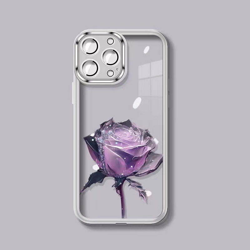 Purple Rose Transparent Phone Case