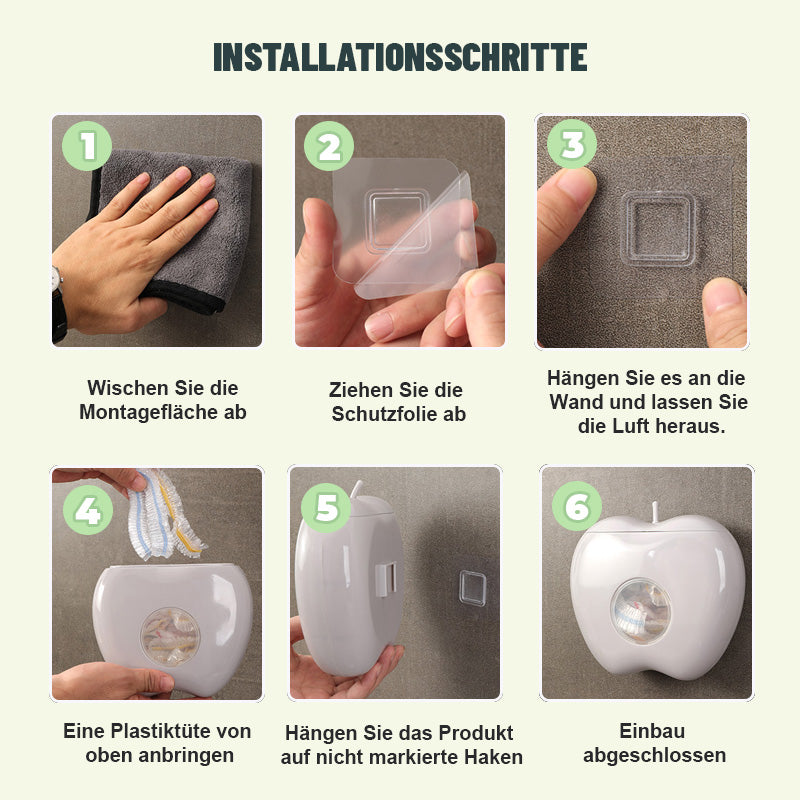 Wandmontierte Frischhaltebeutel-Entnahme- und Finishing-Box/Wall mounted fresh bag removal and finishing box