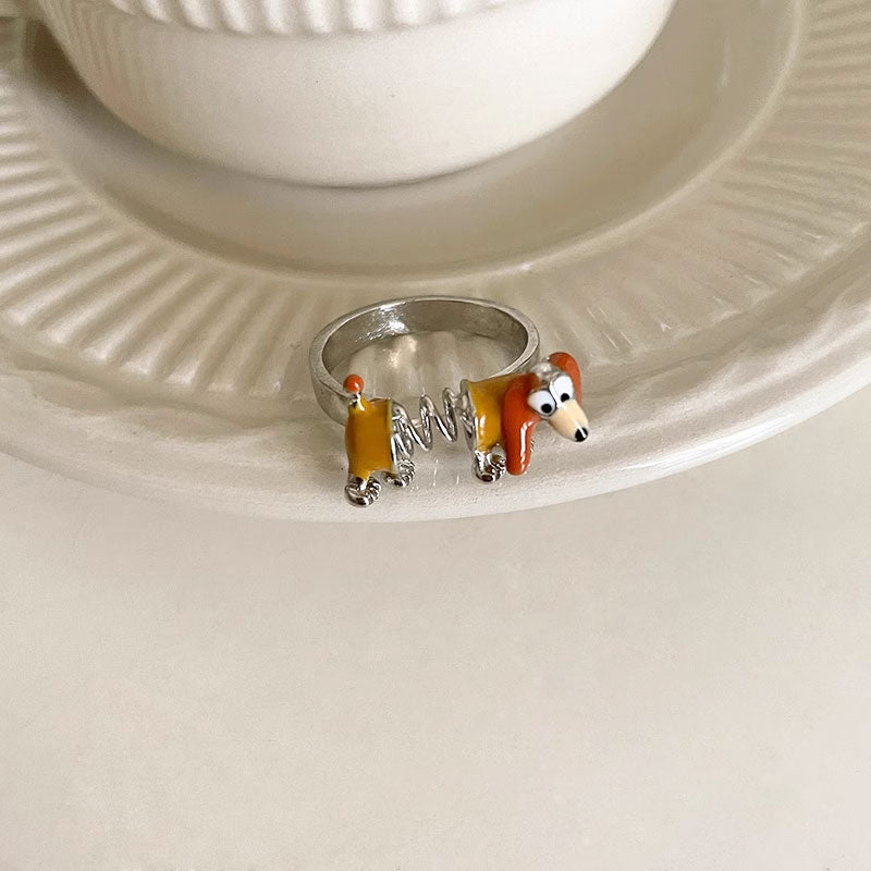 Cartoon Spring Dog Split Ring