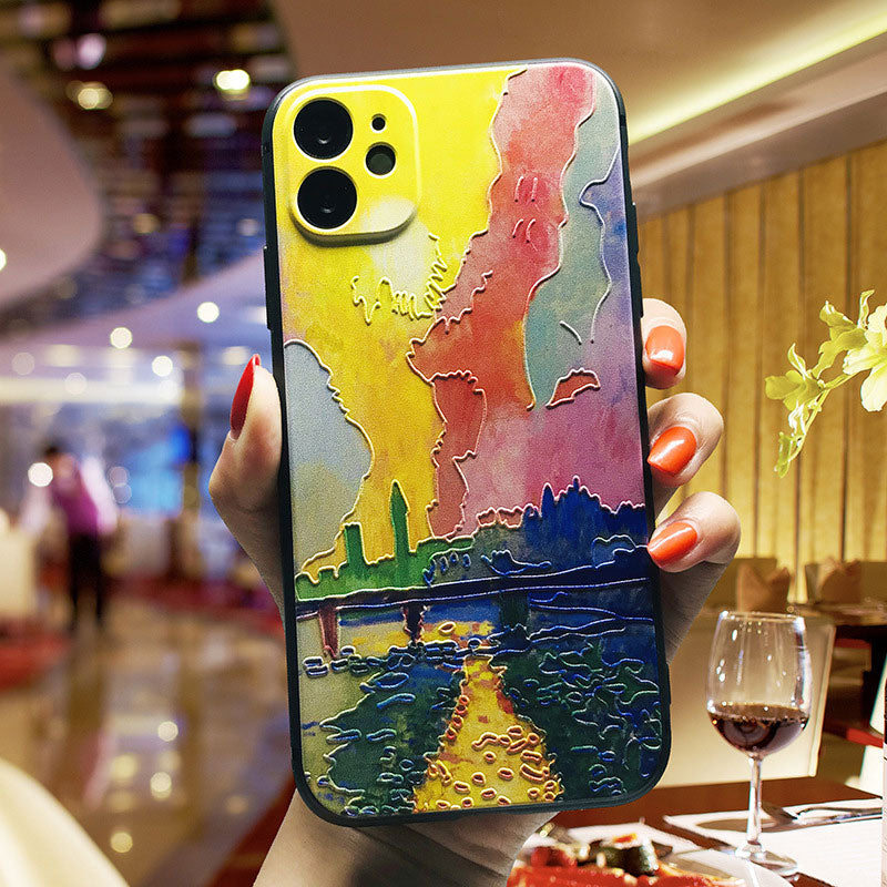 Embossed Oil Painting Mobile Phone Case