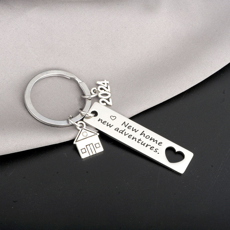Titanium Steel Couple Gift Keychain