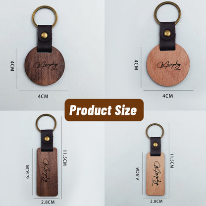 Wooden Leather Key Pendant