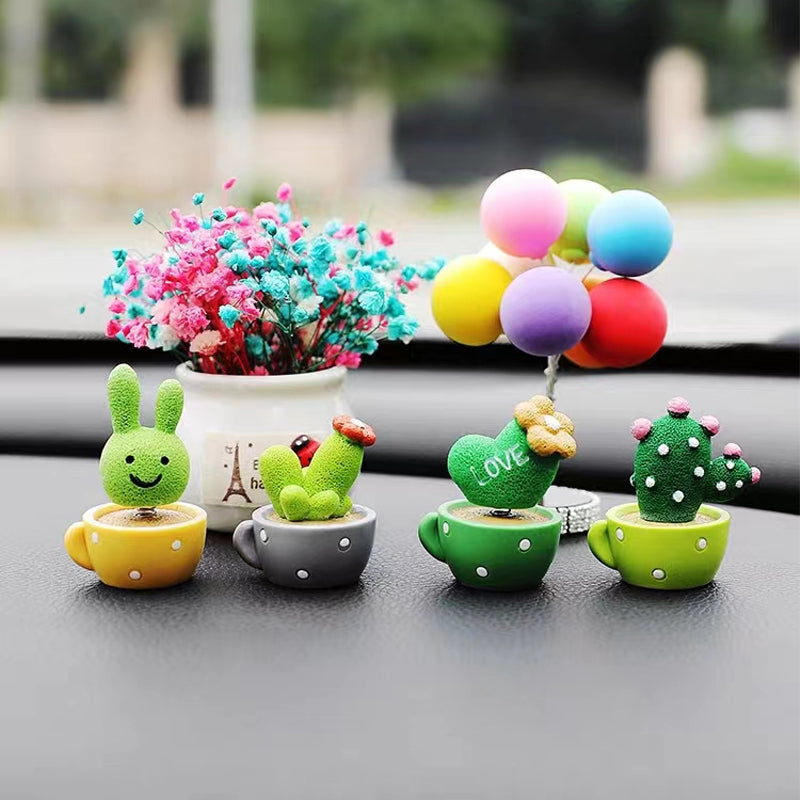 Cute Cactus Small Potted Car Ornaments