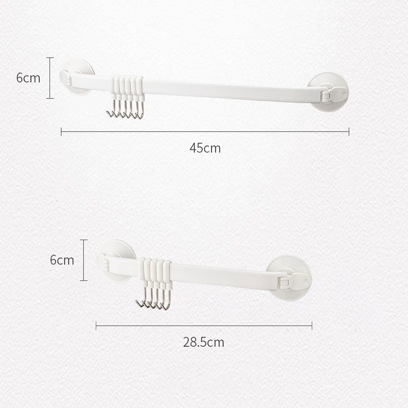 Kitchen Toilet Bathroom Wall Suction Cup 6 Hooks