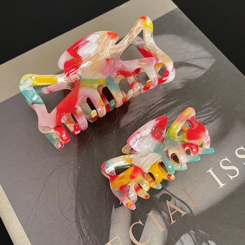 Colorful Oil Painting Acetate Bow Clip