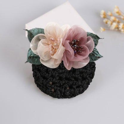 Tulle Flower Hair Net Hair Clip