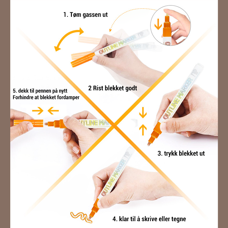 DIY fluoreszierender Doppellinien-Konturstift/highlighter color double line