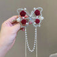 Tassel Rose Hair Clip