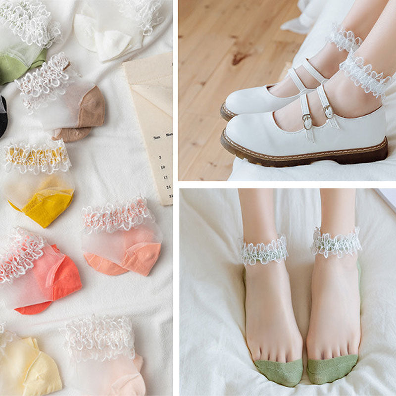 Summer Lace Crystal Socks