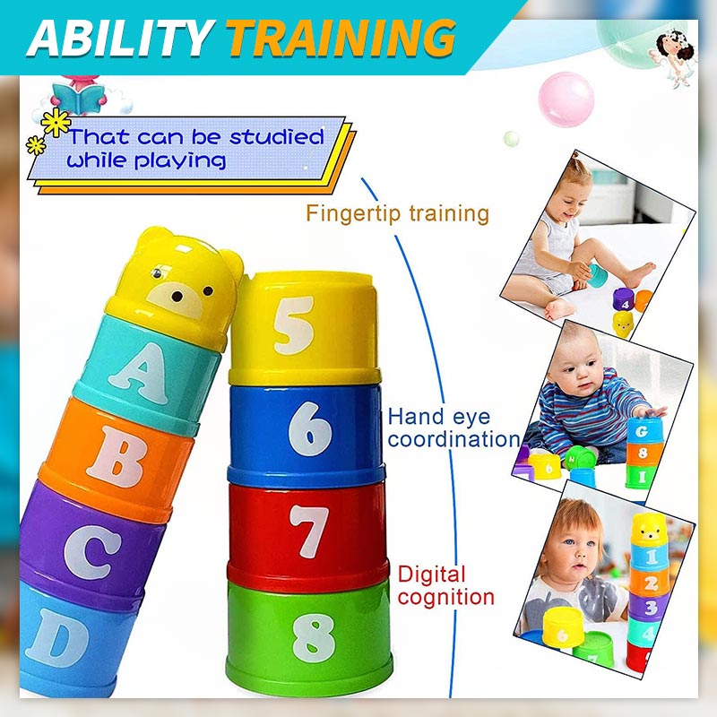 Children'S Jenga Le Educational Toy Rainbow Tower