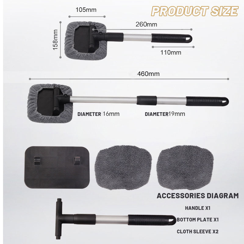 Aluminum Alloy Car Glass Defogger Retractable Cleaning Brush