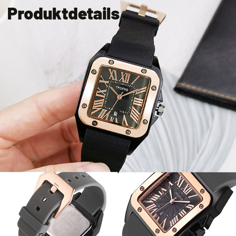 Römisches Quadrat Vintage Quarzuhr / Roman Square Vintage Quartz Watch