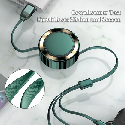 Teleskopierbare ein bis drei Datenkabel/Three-in-one retractable data cable