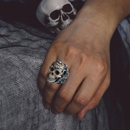 Titanium Steel Skull Skull Ring