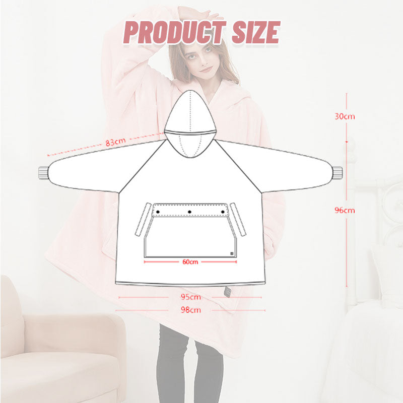 Outdoor USB Heated Blanket Hooded Lazy Blanket