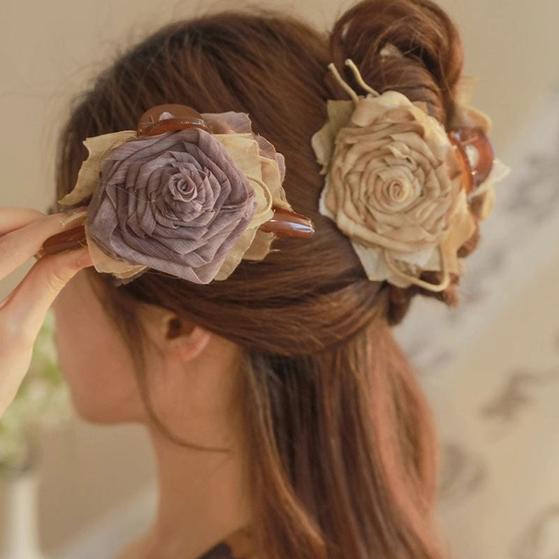 Fabric Dry Rose Hair Clip