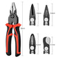 Five-In-One Multi-Functional Interchangeable Head Pliers For Wire Stripping
