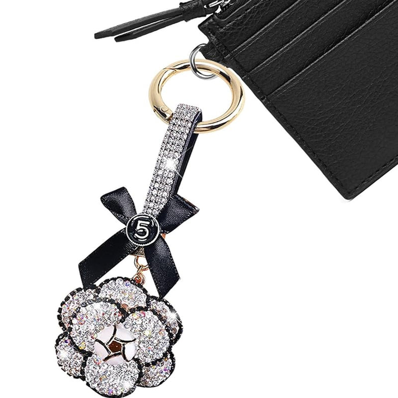 Camellia Diamond Car Keychain