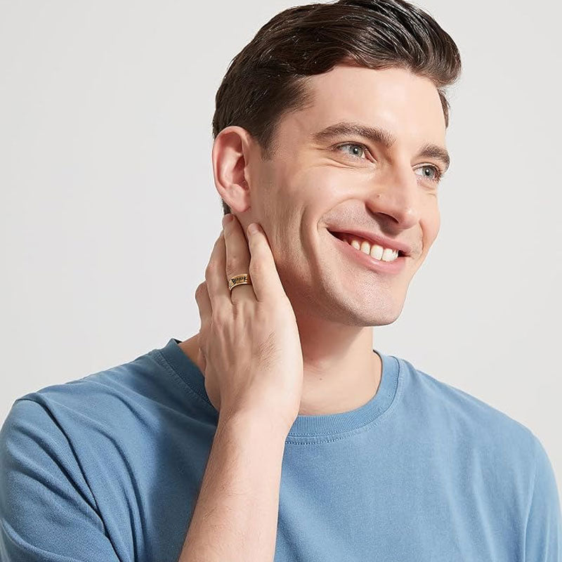 Stainless Steel Laser Personalized Logo Ring