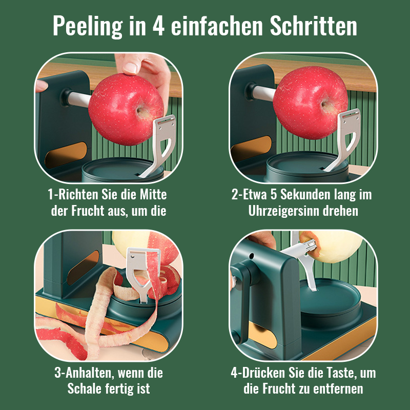 Handgekurbeltes Apfelschälgerät/Hand crank peeler