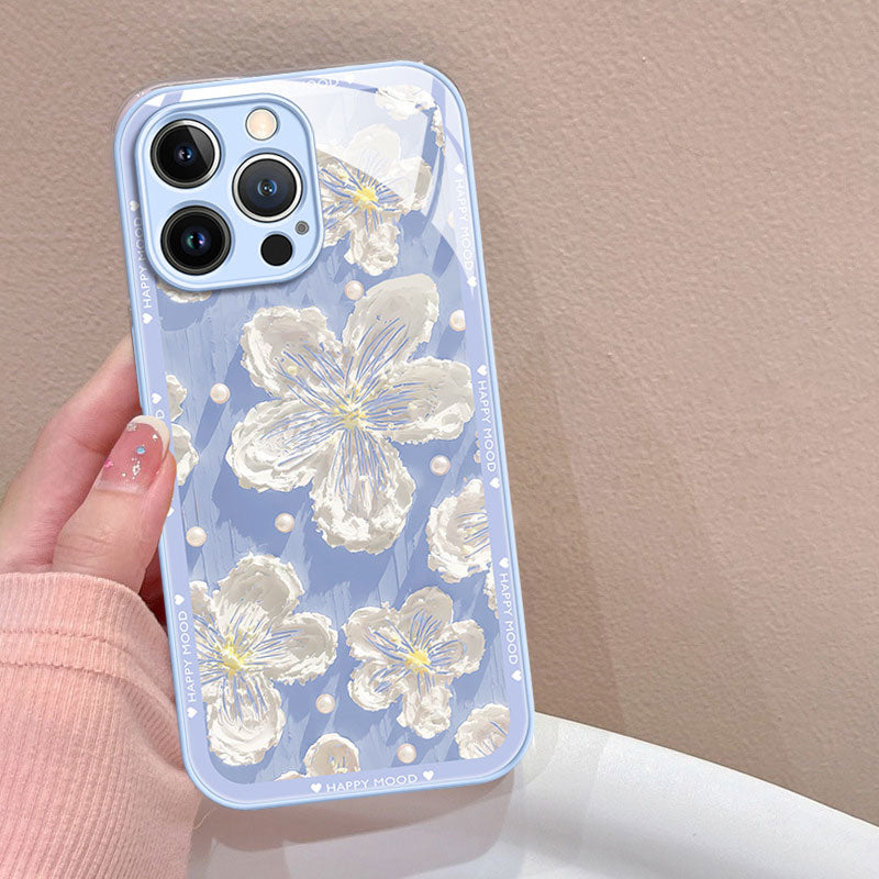 Liquid Glass Oil Painting Flower Mobile Phone Case