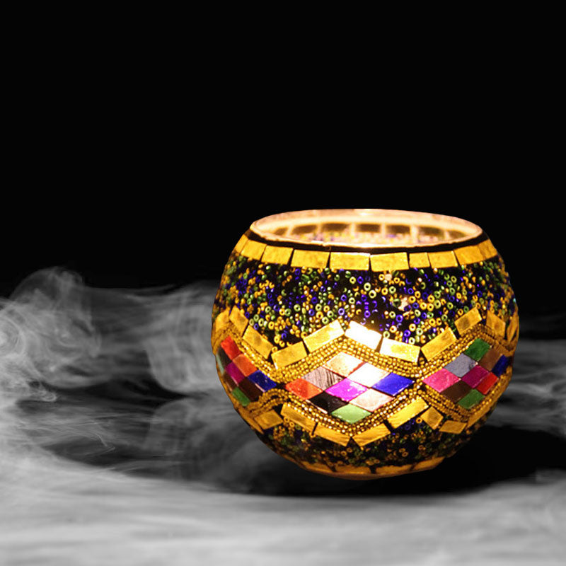 Mosaic Glass Candle Holder