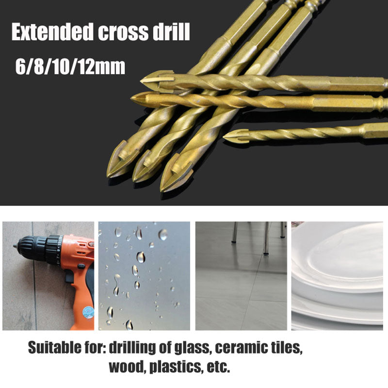 Four-Blade Cross Drill Bit