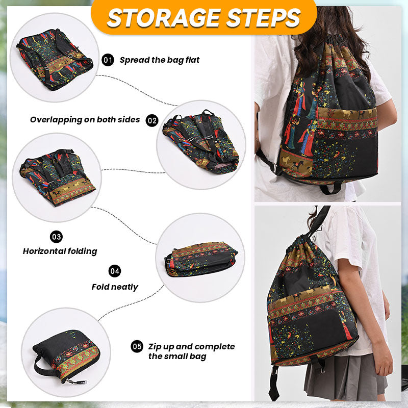 Drawstring Foldable Large Capacity Dry-wet Separation Travel Sports Backpack