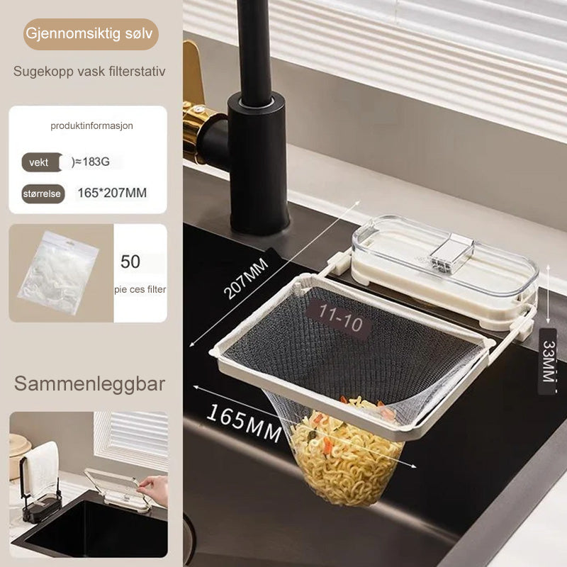 Sugekopp Kjøkkenvask Sil Stativ/Suction Cup Kitchen Sink Strainer Rack