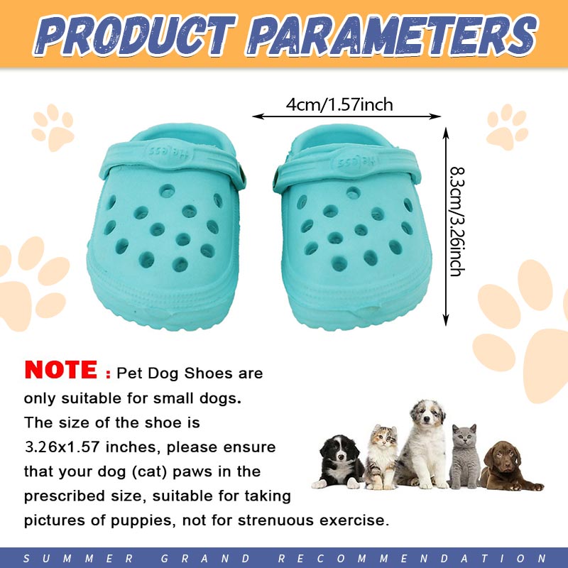 Summer Dog Shoes with Rugged Anti-Slip Sole 4Pack/2Pairs