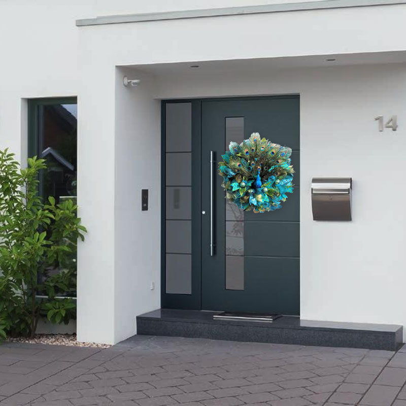 Gorgeous Peacock Blossom Wreath