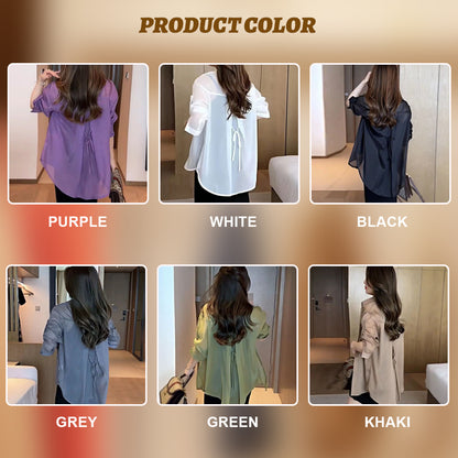 Women's Polo Collar Chiffon Shirt